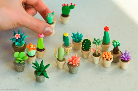 Pottery Terracotta, Polymer Clay Kunst, Crea Fimo, Cactus Craft, Polymer Clay Fairy, Sculpey Clay, Clay Fairies, Tanah Liat, Clay Craft