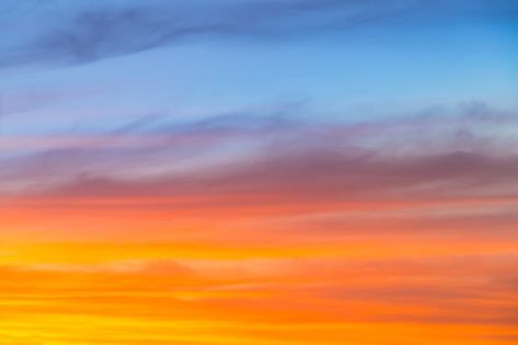 Sunset Sky Landscape, Orange And Blue Sky, Sky Gradient, Sky Textures, Sunset Gradient, Dramatic Sky, Sky Summer, Watercolor Sky, Blue Sunset