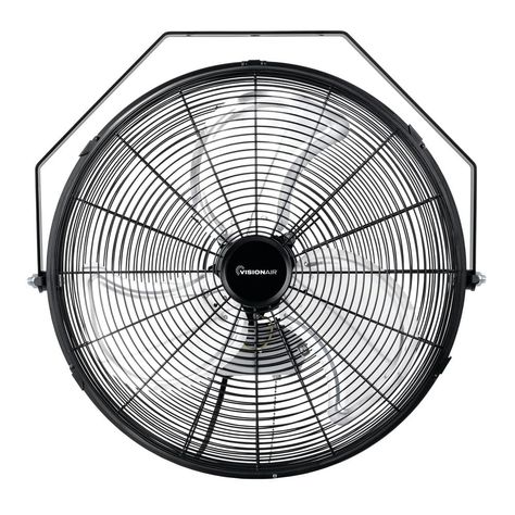 When space is limited, the VISIONAIR 18 in. heavy duty high velocity wall-mount fan comes to the rescue. Featuring 18 in. industrial-grade aluminum fan blades, it's propelled by a potent 1/7 HP direct drive motor, generating up to 4,150 CFM of airflow. With three speed settings and the ability to mount it on the wall, it's a space-saving cooling solution. Crafted with all-metal construction and a rugged powder-coated finish, it's built for durability. The heavy-duty permanently lubricated motor Wall Mount Fan, Wall Mounted Fan, Fan Blades, To The Rescue, Floor Space, Metal Construction, Powder Coated, Space Saving, Wall Mount