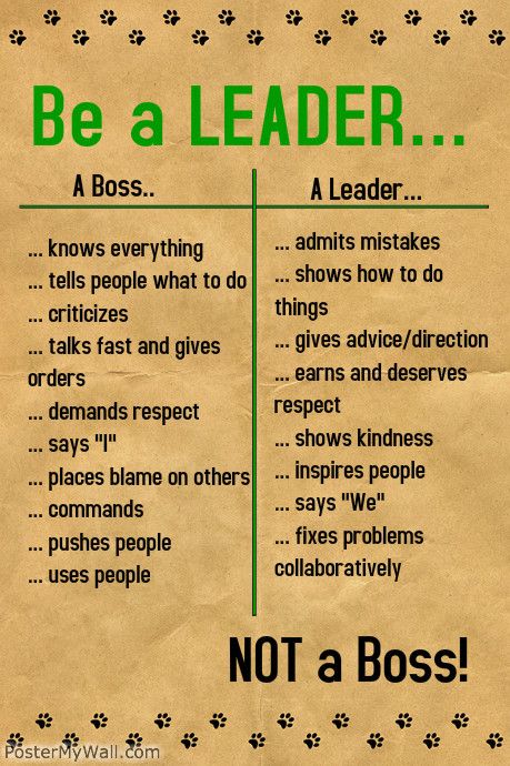 Show Cougar Pride by being a LEADER, not a Boss Good Leadership Skills, Leadership Quotes Inspirational, Leadership Inspiration, Leader Quotes, Be A Leader, Work Goals, Leader In Me, Leadership Management, Effective Leadership