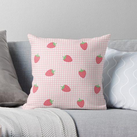 Strawberry Furniture, Gingham Background, Kawaii Room Ideas, Danish Pastel Room, Fairy Room, Cute Cottagecore, Cute Bedroom Ideas, Pic Nic, Pastel Room