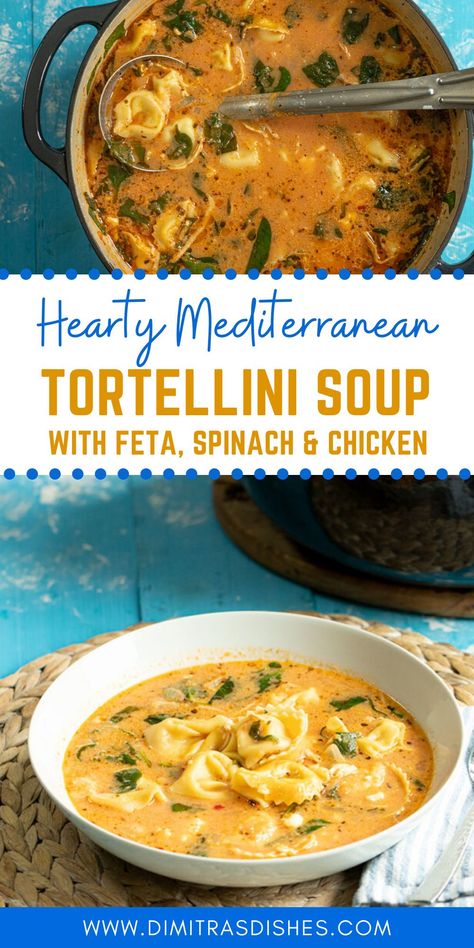 Mediterranean Tortellini Recipes, Soup Recipes Mediterranean, Mediterranean Recipes Soup, Tortini Soup, Mediterranean Soup Recipes Crock Pot, Medditeranean Soup Recipes, Tortellini Soup Healthy, Healthy Tortellini Soup, Greek Soup Recipes