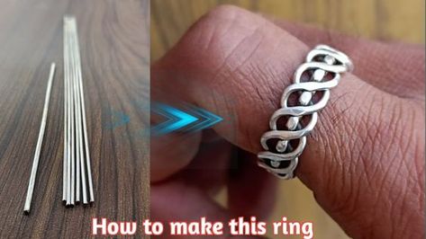 Simple Wire Rings, Silver Ring Making, Making A Ring, Mini Bell Peppers, Copper Jewelry Diy, Chainmaille Jewelry Patterns, Diy Wire Jewelry Rings, Jewelry Making Tutorial, Silver Cuff Ring