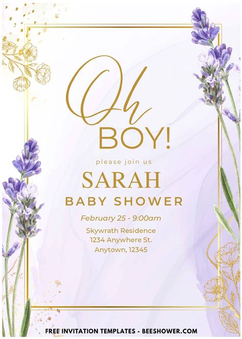 Get (Easily Edit PDF Invitation) Dreamy Purple Lavender Baby Shower Invitation Lavender Baby Shower Invitations, Lavender Invitation, Lavender Baby Showers, Beautiful Meaning, Free Invitation Templates, Purple Lavender, Less Is More, Baby Shower Invitation, Shower Invitation