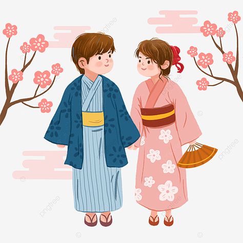 Japanese Cartoon Characters, Japan Character, Kimono Art, Japanese Man, Japan Wedding, Japanese Couple, Japan Image, Wedding Drawing, Character Clipart