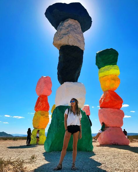 things to do on your way to Las Vegas👆🏼 save to add to your bucket list!! these are free to visit; they’re located about 20 minutes outside of Vegas, in between LA & Vegas!! there’s a big parking lot and it’s just a short accessible walk from the lot to the structure! 📍Seven Magic Mountains have you ever seen the 7 Magic Mountains right outside of Vegas?😍 #magicmountains #7magicmountains #lasvegasnevada #thingstodovegas #travelingusa #colorfulrocks #visitlasvegas 7 Magic Mountains, Seven Magic Mountains, Visit Las Vegas, Travel Destinations Bucket Lists, Glass Work, Las Vegas Nevada, Parking Lot, Affordable Luxury, Travel Inspo