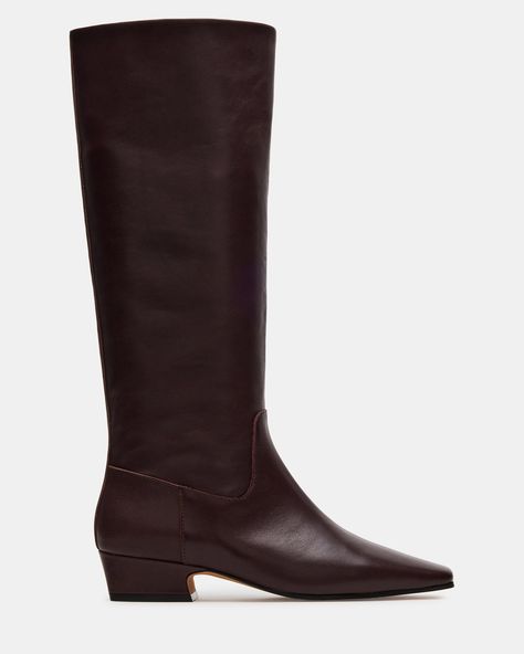 Brown square toe boots