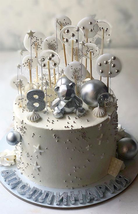 8th birthday cake Ideas | 8 year old birthday cake pictures Birthday Cake Ideas For 8 Year Girl, Cake For 8 Year Girl, Birthday Cakes For 10 Year Girl, 10 Year Birthday Cake, Birthday Cake 8th Girl, Birthday Cake For 8 Year Girl, Silver Cake Ideas, Birthday Tart, 1st Birthday Cake Ideas