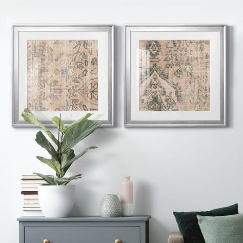 Faded Textile I 2 Pieces Print Rustic Artwork, Gallery Wall Living Room, Brown Home Decor, Brown Wall Art, Picture Frame Sets, Framed Fabric, Office Wall Art, Frame Set, Canvas Set