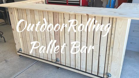 Diy Mobile Bar Plans, Diy Folding Bar, Patio Bar Diy, Diy Bar Top, Outdoor Bar Plans, Patio Bars, Bar On Wheels, Easy Bar, Deck Bar