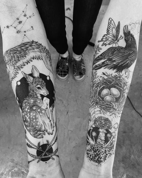 Tattoos • Instagram Pony Reinhardt Tattoo, Pony Reinhardt, Tattoo Bible, Tattoos Instagram, Witch Things, Feb 25, Ursa Major, Piercings And Tattoos, Hunting Dogs