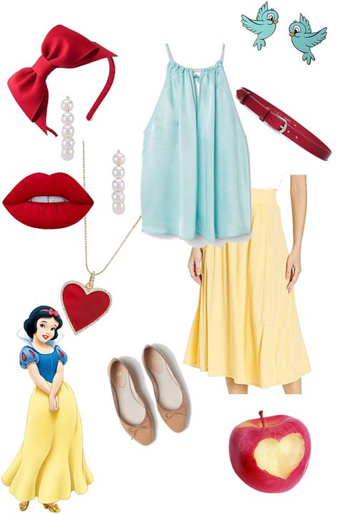 Modern Snow White Outfit, Snow White Outfit, Modern Snow White, Snow White Outfits, Diy Halloween Costume, White Outfit, Outfit Maker, Outfit Shoplook, Disney Style