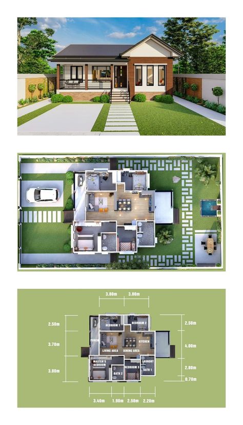 *Gig's price is for redrawing 2D or 3D floor plan. For design projects, don't hesitate to get in touch with us.The project price may vary for diff Small House Blueprints, Pelan Rumah, Eksterior Modern, Sims 4 House Plans, Building Plans House, Architectural Floor Plans, Sims House Plans, Architecture Model House, Minimal House Design