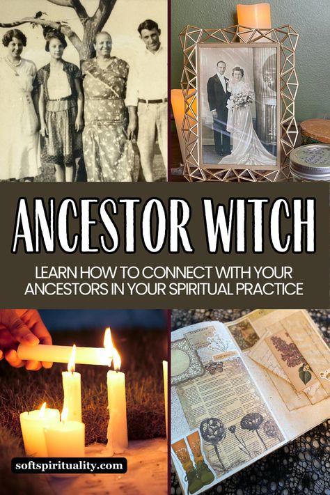 What is an Ancestor Witch? Connect with the ones who came before us – Soft Spirituality Connecting With Your Ancestors, Ancestral Witchcraft, Connect With Ancestors, Ancestor Work, Honor Your Ancestors, Witch Types, Ancestor Altar, Samhain Altar, Grimoire Pages