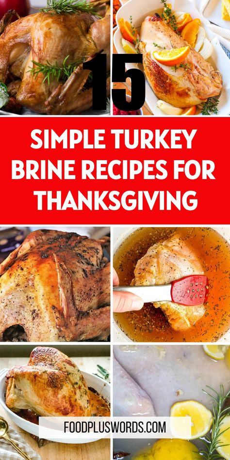 Discover the secret to a perfectly juicy and flavorful turkey every Thanksgiving with these simple brine recipes. Learn how to easily prepare your turkey with a blend of seasonings and flavors that will have your family coming back for seconds. Elevate your holiday meal with the best turkey brines that are sure to impress everyone at the table. | Best Turkey Brine | How To Brine Turkey | Easy Turkey Brine | Turkey Brine Recipes Thanksgiving | Traditional Turkey Brine, While Turkey Recipe, Brining And Roasting Turkey, 48 Hour Turkey Brine, Turkey Brining Recipes Easy, The Best Turkey Brine, Brin For Turkey, Brines For Turkey Recipes, Best Turkey Brine Recipes Easy