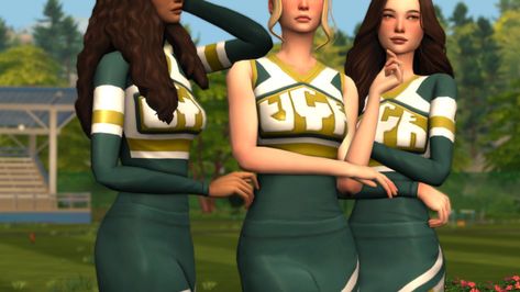 Sims Cheerleader, Sims 4 Cheerleader, Sims 4 Cheerleader Cc, Cheer Routines, High School Cheer, Cheer Coaches, Cheer Uniform, Ts4 Cc, Home Team