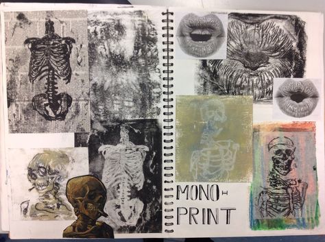 Year 12 Art Folio, Gcse Art Sketchbook Monoprinting, Monoprinting Gcse Page, Monoprint Gcse Art Page, Gcse Art Monoprinting, Monoprinting Sketchbook Page, Slate Art Ideas, Art Folio Year 12, Mono Printing Ideas