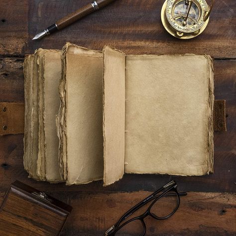 Book Of Shadows Journal, Deckle Edge Paper, Grimoire Journal, Witch Journal, Brown Leather Journal, Antique Journal, Handmade Sheet, Vintage Leather Journals, Leather Sketchbook