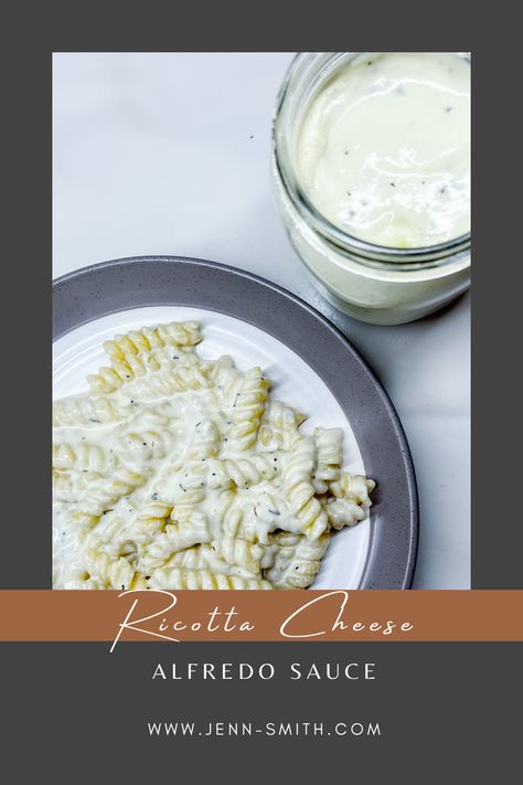 This Ricotta Cheese Alfredo Sauce is rich, creamy, and packed with garlic flavor!  It’s easy to make and perfect with your favorite pasta! Alfredo With Ricotta Cheese, Alfredo Sauce With Ricotta Cheese, Ricotta Alfredo Sauce, Ricotta Cheese Sauce For Pasta, Ricotta Cream Sauce, Pasta Sauce With Ricotta Cheese, Ricotta Cheese Sauce, Ricotta Pasta Sauce, Alfredo Sauce With Milk