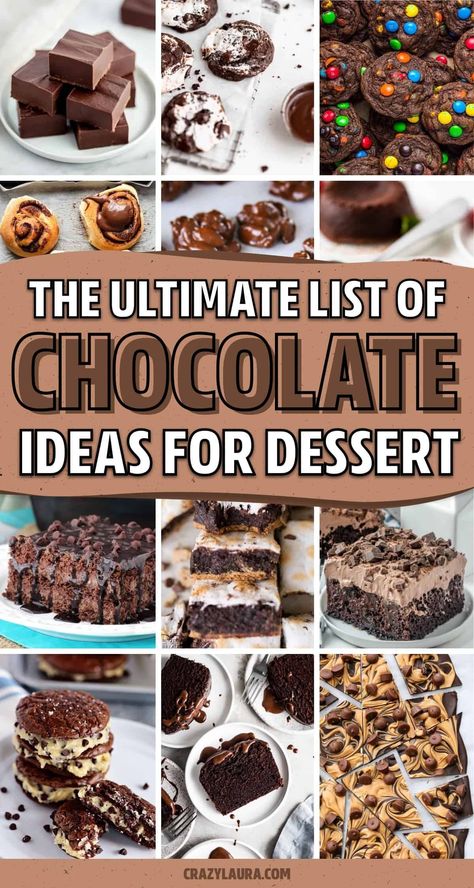 If you're a huge chocolate lover, you need to check out these amazing dessert recipes and ideas to satisfy your cravings! Desserts For Chocolate Lovers, Fun Chocolate Desserts, The Best Chocolate Desserts, All Things Chocolate, Cheap Chocolate Desserts, Easy Chocolate Lovers Dessert, Chocolate Dessert For A Crowd, Ultimate Chocolate Dessert, Delicious Chocolate Desserts