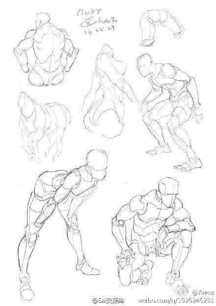 Figure Study: Hunch & Crouching Drawing Body Poses, Human Anatomy Drawing, Human Anatomy Art, Anatomy Sketches, Different Poses, Body Reference Drawing, Anatomy Poses, Have Inspiration, Anatomy Drawing