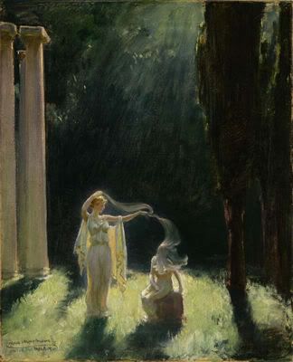 Charles Courtney Curran Greek Paintings, Ancient Greek Art, Ethereal Aesthetic, Green Paintings, Greek Art, Aesthetic Painting, Art Appreciation, Ethereal Art, Classical Art