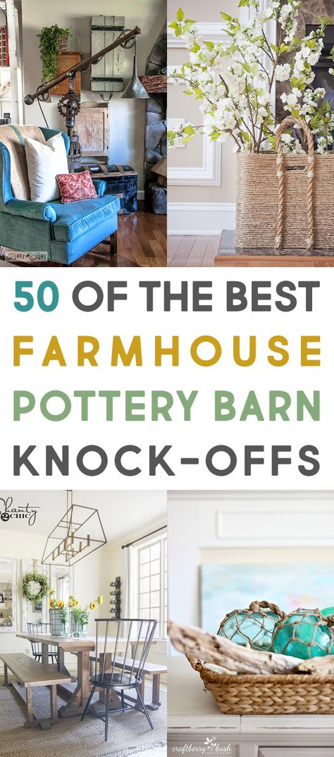 50 of The Best Farmhouse Pottery Barn Knock-Offs Pottery Barn Hacks, Pottery Barn Diy, Pottery Barn Look, Pottery Barn Decor, Pottery Barn Furniture, Pottery Barn Living Room, Pottery Barn Style, Barn Living, Farmhouse Pottery