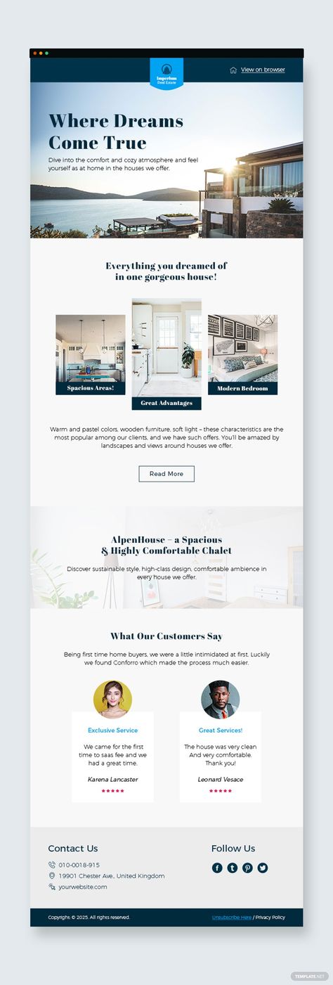 Business Newsletter Design, Mailchimp Newsletter Design, Email Newsletter Template Design, Mailer Design Templates, Mailchimp Design, Newsletter Design Inspiration, Real Estate Newsletter, Newsletter Template Mailchimp, Free Real Estate