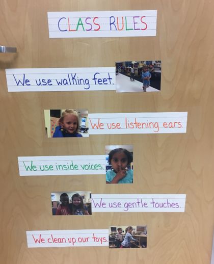 Super cute Classroom Rules posted in the Preschool Classroom at our Lake Orion, MI school. Organisation, Preschool Classroom Rules, Preschool Classroom Setup, Cute Classroom, Preschool Rooms, Prek Classroom, Preschool Circle Time, Preschool Classroom Decor, Class Rules