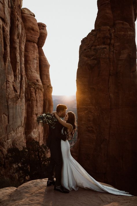 Sunset Elopement, Elopement Weddings, Arizona Adventure, Cathedral Rock, Adventurous Wedding, Arizona Elopement, Arizona Photography, Sedona Wedding, Romantic Sunset