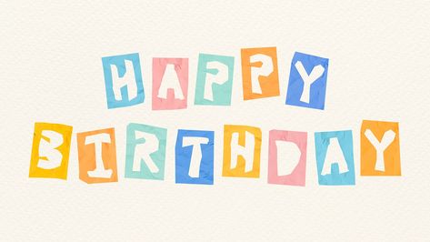 HAPPY BIRTHDAY cute message psd colorful typography paper cut font | free image by rawpixel.com / NingZk V. Happy Birthday Font Aesthetic, Birthday Font Design, Happy Birthday Graphic Design, Happy Birthday Word Art, Font Happy Birthday, Birthday Header, Happt Birthday, Happy Birthday Letters, Happy Birthday Cute