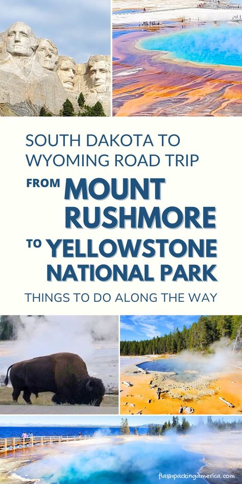 South Dakota Wyoming road trip. travel. Visit the blog for ideas on how to drive from Mount Rushmore National Memorial to Yellowstone National Park! black hills. wyoming national parks. yellowstone road trip. things to do. us travel destinations. outdoor vacation ideas. national park road trip out west. from midwest. yellowstone aesthetic. united states. travel aesthetic. summer. fall. august. september. flashpacking america wyoming. Mount Rushmore To Yellowstone Road Trip, Road Trip To Yellowstone National Park, Western National Parks Road Trip, West Usa Road Trip, Road Trip Yellowstone, Yellowstone Aesthetic, Wyoming Travel Road Trips, Trips Out West, Wyoming Road Trip