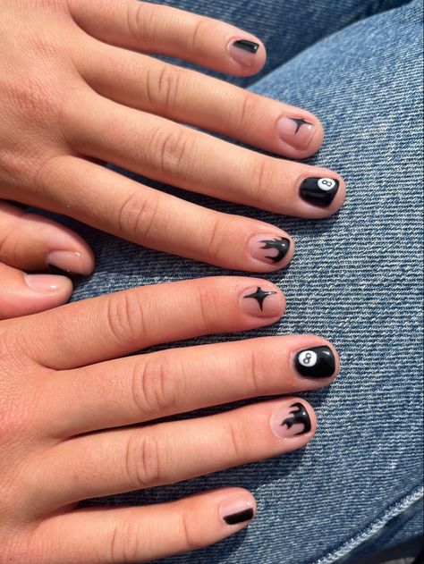 Fall Out Boy Nails, Boy Nails, Ball Nails, Nail Goals, 8 Ball, Funky Nails, Fall Out Boy, Nail Inspo, Nail Art