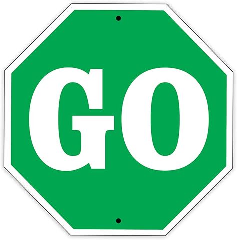 Amazon.com: Go Stop Shape Street Traffic Road Educational Aluminum Metal Sign: Home & Kitchen Go Sign Traffic, Traffic Sign Boards, Traffic Symbols, Go Sign, Interstate Highway, Mechanical Arm, Traffic Sign, Half Moons, Stop Sign