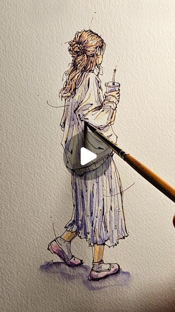 Minimalist People, Watercolor Portrait Painting, Sketching Tips, Art Studio Design, 그림 낙서, Sketches Of People, 인물 드로잉, 수채화 그림, February 3