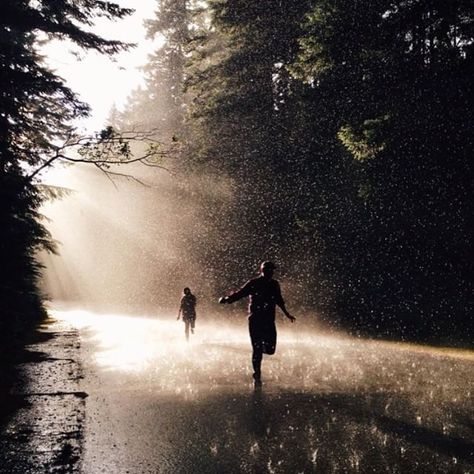 "We could not get enough of the pouring rain." Today's #tbt story is all about sun and showers when weather collides on the way to Little Qualicum Falls in British Columbia Canada.  The best thing to do is hop out of the car and enjoy it! Check out @tomparkr's "Rays of Rain" now on #Steller. Username: tomparkr #stellerstories #sunshower #light #rain #nature #britishcolumbia #canada #roadtrip by stellerstories Running Photography, Running In The Rain, I Love Rain, Love Rain, Dark Paradise, Walking In The Rain, Haruki Murakami, Into The Wild, Foto Art