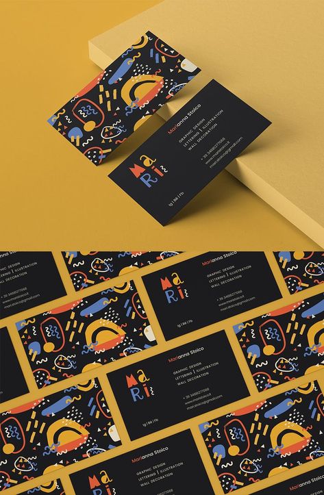 Art Business Cards, Graphic Design Business Card, Graphic Design Cards, Name Card Design, Business Card Design Inspiration, Visiting Card Design, Business Card Design Creative, Graphic Design Business, Business Card Inspiration