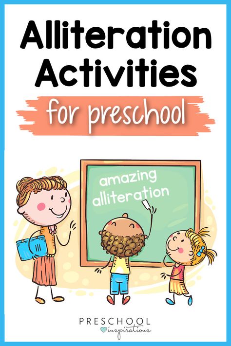 We've got tons of alliteration activities for preschool! Enjoy lots of rhyming and alliteration activities including examples, such as alliteration sentence examples. They're great for kindergarten and homeschool, too! Alliteration Examples, Alliteration Activities, Preschool Inspirations, Preschool Library, Sentence Examples, Activities For Preschool, Preschool Songs, Preschool Activity, Preschool Activities