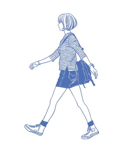 (6) Tumblr Adara Sanchez Anguiano, 동화 삽화, Girl Walking, Follow Button, La Girl, Girls Illustration, 가을 패션, Doodle Drawings, Illustrations Posters