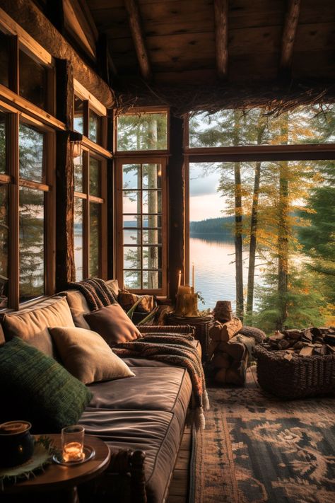 Turn your small log cabin into a cozy haven with our blog post! Packed with creative tips and ideas, learn how to maximize space, choose rustic decor, and create a warm, inviting atmosphere. #LogCabinLiving #CozyHomeIdeas #RusticCharm Log Cabin Homes Interior, Cabin Homes Interior, Cabin Interior Design, Log Cabin Living, Log Cabin Interior, Cozy Log Cabin, Cabin Living Room, Cabin Aesthetic, Small Log Cabin