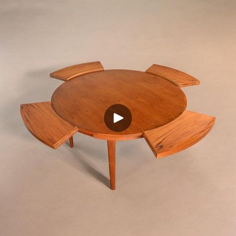 One of the most iconic Danish dining tables of the 1960s is Dyrlund's Lotus or Flip Flap dining table. | By Mid Century MøblerFacebook Danish Dining Table, The 1960s, Dining Tables, Table Furniture, Lotus, Furniture Design, 1960s, Dream House, Dining Table