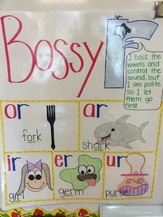 Bossy R Anchor Chart Bossy R Anchor Chart, Anchor Charts First Grade, Bossy R, Kindergarten Anchor Charts, First Grade Phonics, Classroom Anchor Charts, Phonics Rules, Reading Anchor Charts, Learn New Skills