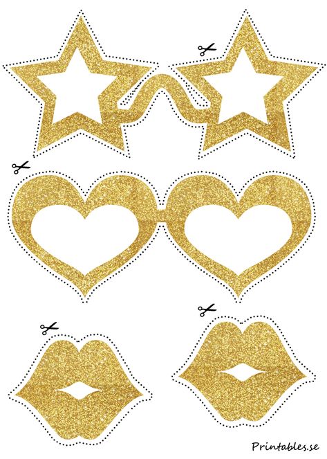 Photo Booth Props Free Printables, Photo Booth Props Free, Golden Glasses, Photo Booth Props Birthday, Graduation Photo Booth Props, Diy Photo Booth Props, Printable Props, Photobooth Props Printable, Graduation Photo Booth