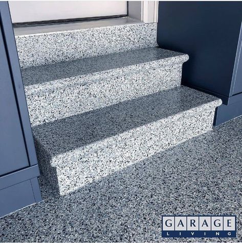 Floortex™ Coated Steps create a luxurious aesthetic while being easy to maintain and long-lasting. It’s high-gloss finish combined with textured surface provides more traction than traditional epoxy coatings. The Floortex™ Coated Steps can be installed in under a day by our professionally trained installers. ⠀⠀⠀⠀⠀⠀⠀⠀⠀⠀⠀⠀⠀⠀⠀⠀⠀�⠀ Book your FREE in-home design consultation at garageliving.com  #garage #garagegoals #garagelife #garagerenovation #garagefloor Beach Garage, Barndo Ideas, Garage Steps, Garage Stairs, Garage Heater, Epoxy Floors, Garage Floor Coatings, Garage Floors, Epoxy Ideas