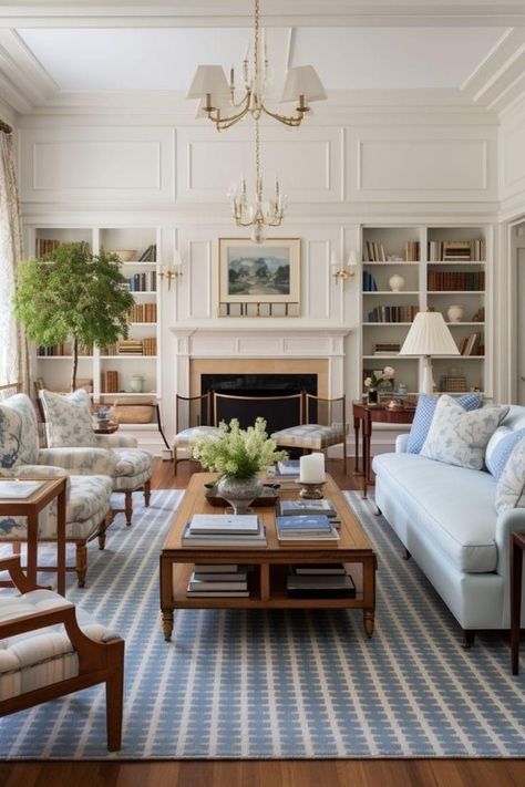 Mark Sikes Living Room, Southern Comfort Home Decor, Traditional Colorful Living Room, Cozy Living Rooms Colorful, Georgian Interiors Living Room, Traditional Home Interiors Living Room, Timeless Family Room, Nyc Apartment Inspiration, 12 Foot Ceilings Living Room