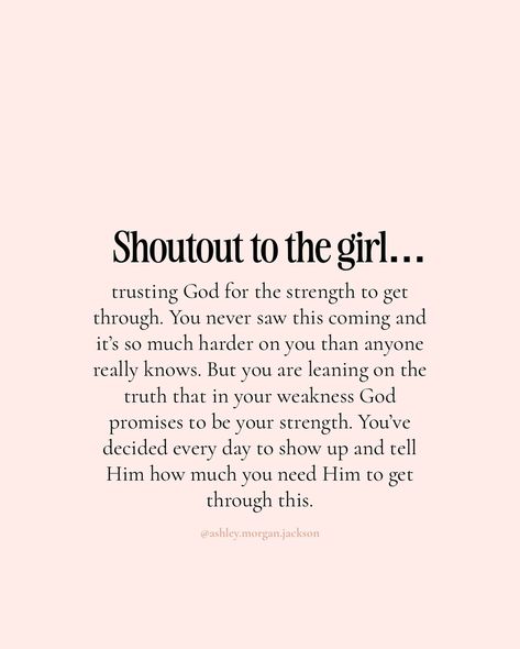 The Lord knows our humanity and how hard it is to continue to hold onto Him when it feels impossible. He will sustain you. Keep holding on, one day at a time. Save + Share and have a great day!♥️ #trustingod #trustthelord #trustgod #biblicaltruth #biblicalwomanhood #jesusisfaithful #godisfaithful #heisworthy #christian #lovedbygod Christian Joy Quotes, Quotes About Doing Hard Things, Inspirational Bible Quotes For Women, One Day At A Time Quotes, Gods Favourite, Waiting Season, Care Giver, Words To Live By Quotes, Season Quotes