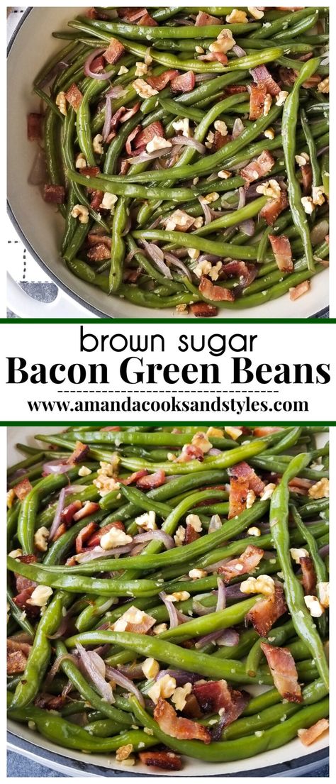 Fresh Green Beans With Bacon And Onion, Green Beans With Bacon And Brown Sugar, Brown Sugar Bacon Green Beans, Crockpot Fresh Green Beans, Green Beans Pressure Cooker, Gourmet Green Bean Casserole, Brown Sugar Green Beans, Southern Green Bean Recipes, Bacon Green Beans