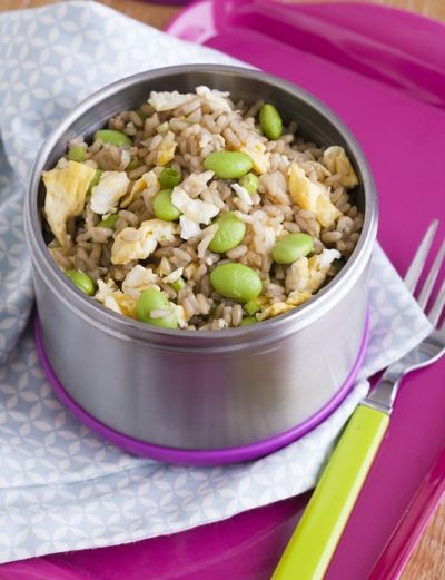 Move over, PB&J sandwiches! There’s a new lunchbox hero in town! Pack up easy peasy Teriyaki Fried Rice for lunches at school or at work. Just six ingredients and ready in no time. | recipe featured on the Snack Girl blog Teriyaki Fried Rice Recipe, Thermos Lunch Ideas, Teriyaki Fried Rice, Hot School Lunch, Savory Lunch, Non Sandwich Lunches, Easy Lunches For Kids, Kids Packed Lunch, Eggs For Breakfast