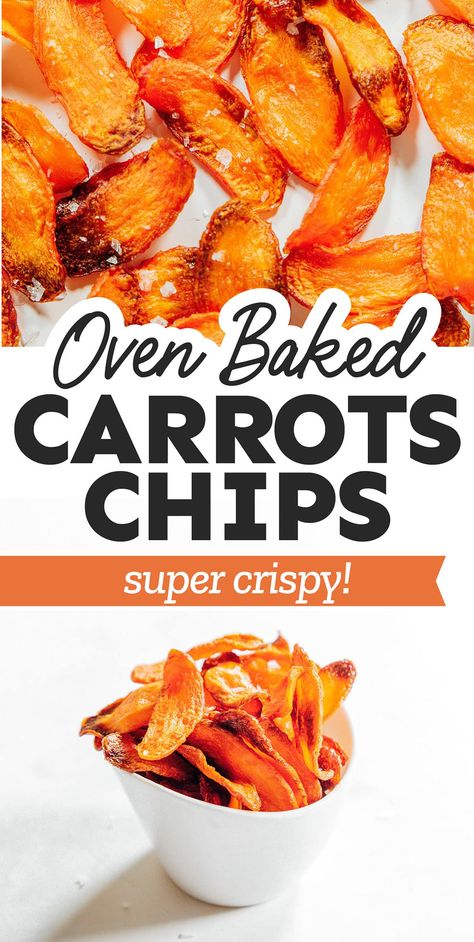 Baked Carrot Chips, Healthy Salty Snacks, Carrot Chips, Healthy Chips, Vegetable Chips, Vegetable Snacks, Baked Carrots, Homemade Chips, Veggie Snacks