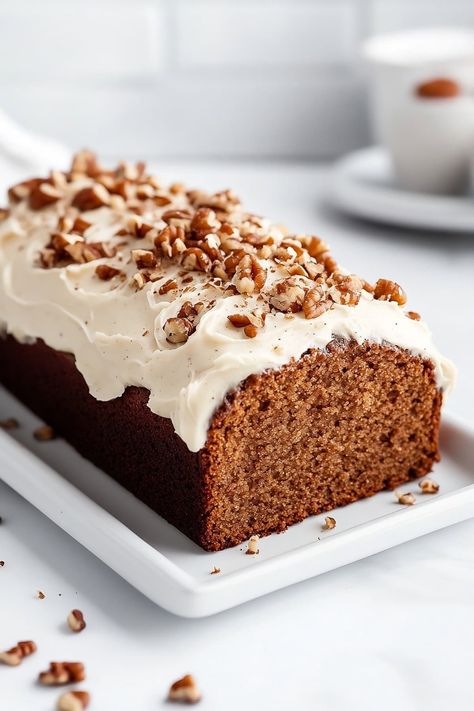 Gingerbread Loaf with Cream Cheese Frosting - Insanely Good Carrot Loaf Cake, Brown Butter Cream Cheese, Carrot Loaf, Gingerbread Loaf, Banana Coffee Cakes, Apple Spice Cake, Butter Cream Cheese Frosting, Spiced Carrots, Coffee Cake Muffins